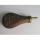 Vintage copper and brass shot flask