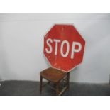 Vintage American Hexagonal metal stop sign , 76cm x 76cm