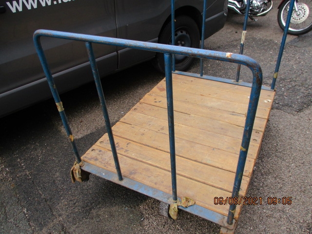 Vintage 20th century mill trolley 137cm x91cm x 107cm - Image 2 of 4