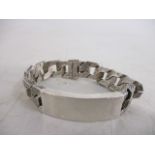 Vintage 80's Mens chunky silver hallmarked bracelet 113.9grms