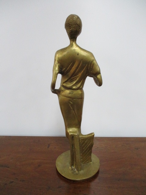 20th century brass figurine. H30 x W9cms. - Image 3 of 3