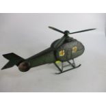 Large vintage style metal helicopter.