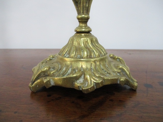 Pair of early 20th century brass candlesticks very ornate. H23 x W11cms - Image 4 of 4