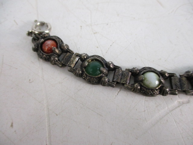 Vintage coloured stone Celtic bracelet.