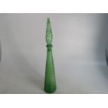 Mid Century Italian Empoli green Wave pattern glass genie bottle