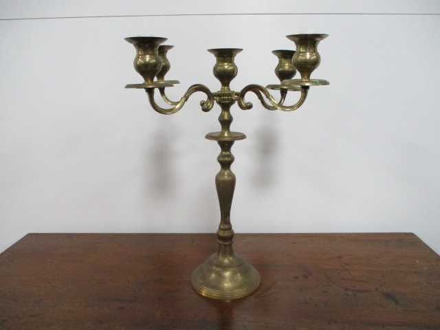 Early 20th century brass candelabra. H42 x W33cms. - Image 2 of 4