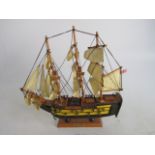 Vintage wooden model sailing ship H.M.S.Victory