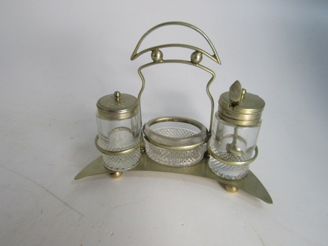 Silver plated Art Deco condiment set