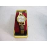 Ladies vintage Bulova wrist watch Excalibur international bracelet.