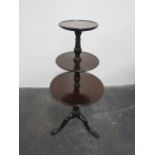 Antique 3 tier dumb waiter circa 1780. 113cm high x 48cm diameter