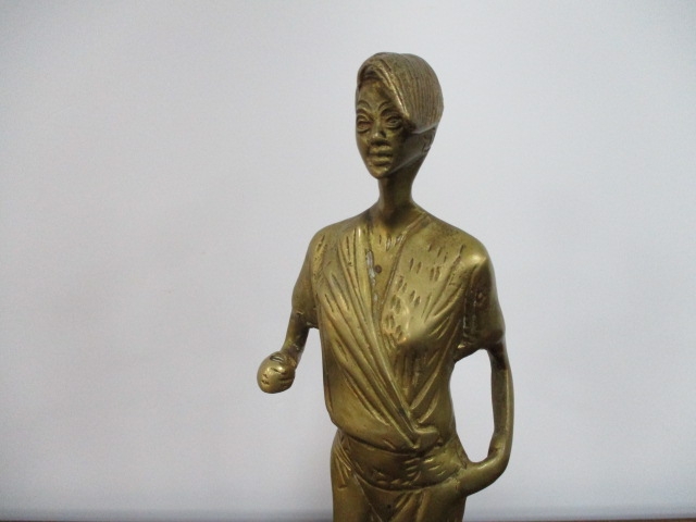 20th century brass figurine. H30 x W9cms. - Image 2 of 3