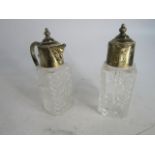 A pair of decorative decanters