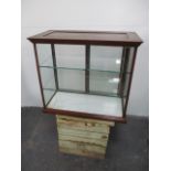 Antique Cadburys Chocolate display cabinet 82cm x 43cm x 70cm. Marked to the inside