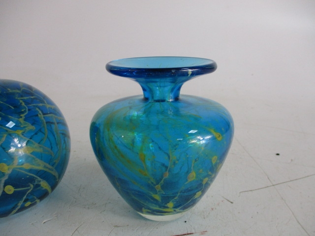 Pair of Mdina art glass to include large paperweight and vase. - Image 2 of 3