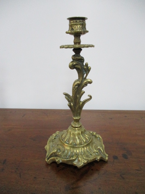 Pair of early 20th century brass candlesticks very ornate. H23 x W11cms - Image 2 of 4