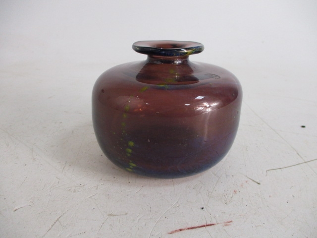 Vintage mdina style heavy glass vase.