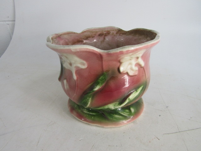 Large vintage Majolica style jardinière