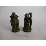 Pair of Feng sui Chinese wise men figures.