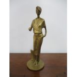 20th century brass figurine. H30 x W9cms.
