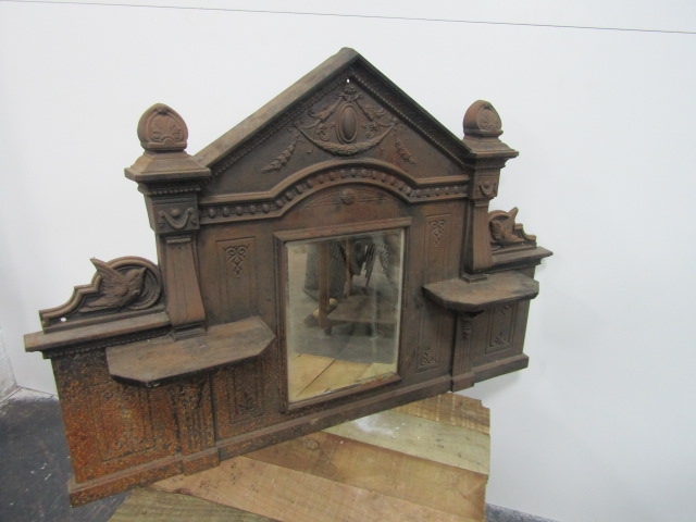 Victorian cast iron over mantle mirror Circa 1880 - Image 3 of 5