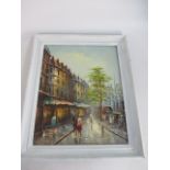 Oil on canvas city view signed Enser L:60cm W:50cm