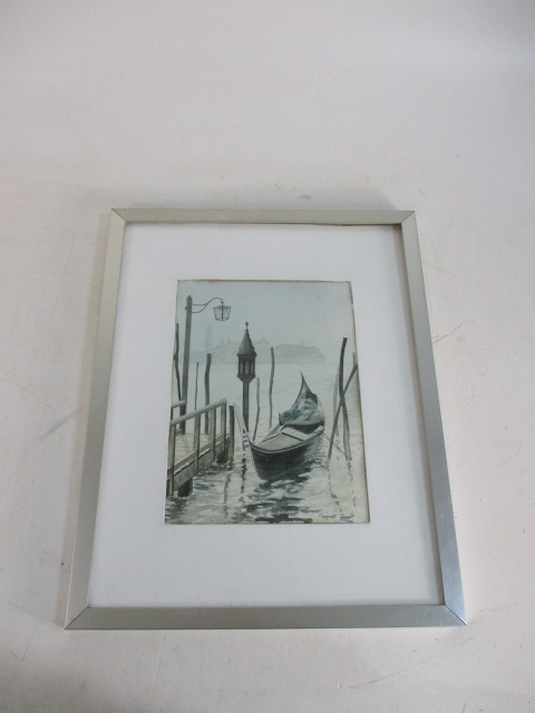 Lovely water colour boat scene by Margret Bell L:49cm W:39cm