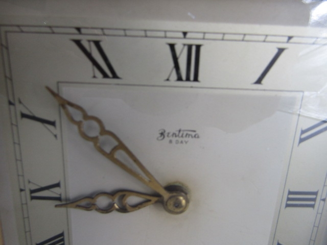 Vintage Bentima 8 day Art Deco brass wind up mantle clock - Image 2 of 3