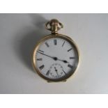Moon A.L.D. watch case Co 576409, pocket watch 7 jewel made of 2 plates of 10ct gold.
