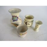 Vintage Honiton hand painted pottery, to include vases etc.
