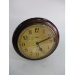 Vintage 'Smiths 8 Day' Mechanical Clock with key, 16 inch Diameter.