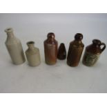 Collection of vintage stoneware ink and beer bottles