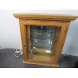 Vintage pine display cabinet