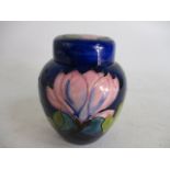 Stunning vintage Moorcroft Cobalt Blue Magnolia Ginger Jar, 6" tall