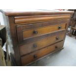 Set of Victorian drawers possibly Scottish 3 large drawers plus one smaller drawer wooden handles