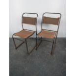 Pair of vintage "Pel" tubular standing chairs.