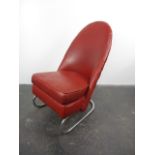 Mid Century Funky re-upholstered Chrome framed Chair H80cm x W50cm x D66cm