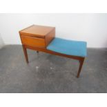 Mid century Chippy telephone table seat. H55 x L88 x W37cms
