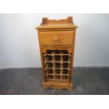 Vintage pine wine rack and drawer. H87 x W39 x D31