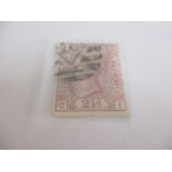 Stamp SG 141 2 1/2d rosy mauve plate 9 1877, Cat £85