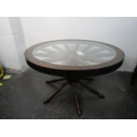 Vintage wagon wheel coffee table