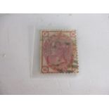 Stamp SG 144 3d pale rose plate 19 1876, Cat £80.
