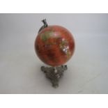 Vintage metal base globe