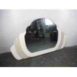 Vintage Art Deco Bevelled Edge Mirror with hand made added sections H92cm W156cm