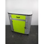1950's Enamel Top Aluminium Retro Kitchenette cupboard . Could be for a camper H87 x W77 x D50