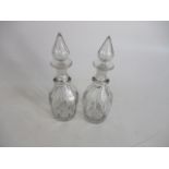 Pair of vintage beautiful cut glass/crystal decanters.