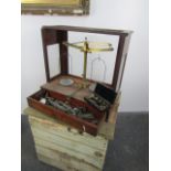 Antique cased apothecary scale A/F