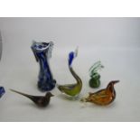 Selection of vintage art glass