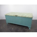Lloyd Loom Style Bedding Box with reupholstered Seat Cushions H x W x L