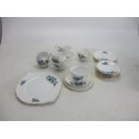 Royal Stafford ""Cheshire blue bonnet"" cups/saucers etc.