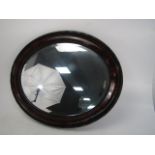 Large vintage framed beveled edge oval mirror